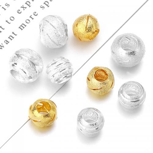Brass Jewelry Beads Round plated DIY nickel lead & cadmium free Sold By Bag
