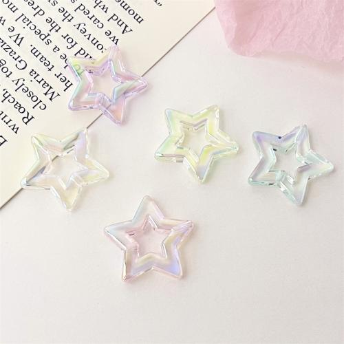 Plated Acrylic Beads Star UV plating DIY & hollow 25mm Approx Sold By Bag