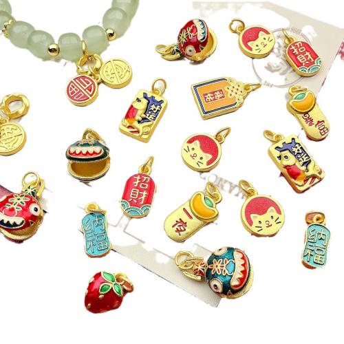 Tibetan Style Enamel Pendants, plated, DIY & different styles for choice, more colors for choice, 50PCs/Lot, Sold By Lot