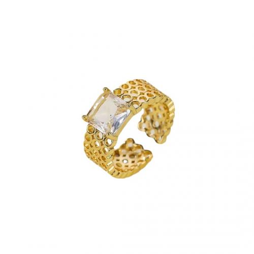 Cubic Zirconia Micro Pave Brass Ring, plated, micro pave cubic zirconia & for woman, more colors for choice, Sold By PC