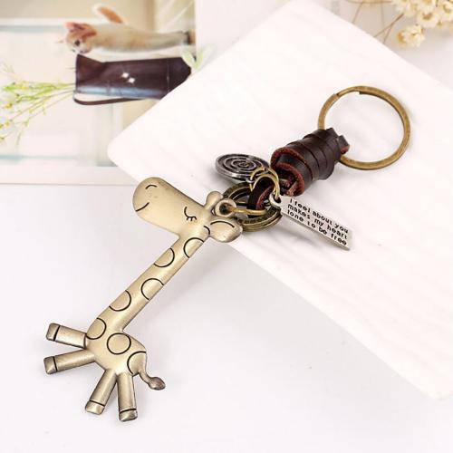 Tibetan Style Key Clasp, Full Grain Cowhide Leather, with Tibetan Style, different styles for choice, nickel, lead & cadmium free, 80x35mm, Length:Approx 15 cm, Sold By PC