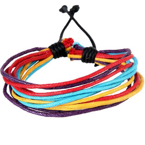 Moda crear pulseras de cordón de cera, Ajustable & Joyería & unisexo, más colores para la opción, libre de níquel, plomo & cadmio, 180x8mm, Vendido por UD
