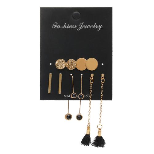 Zinklegierung Ohrring-Set, mit Kunststoff Perlen, plattiert, verschiedene Stile für Wahl & für Frau & mit Strass, earring length 5-60mm, verkauft von setzen