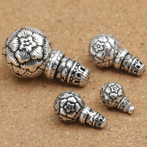 3 Holes Guru Beads 925 Sterling Silver vintage & DIY Sold By Set