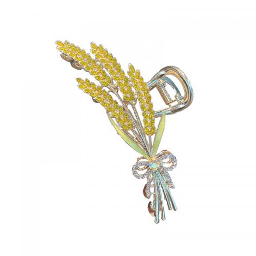 Zinc Alloy Hair Claw Clip with Plastic Pearl plated & for woman & enamel & with rhinestone Sold By PC