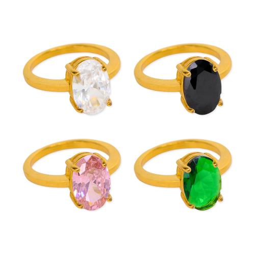 Το δάχτυλο δαχτυλίδι με στρας από ανοξείδωτο χάλυβα, 304 από ανοξείδωτο χάλυβα, Ωοειδής, κοσμήματα μόδας & διαφορετικό μέγεθος για την επιλογή & για τη γυναίκα, περισσότερα χρώματα για την επιλογή, 8x12mm, Sold Με PC
