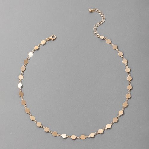 Tibetan Style Jewelry Necklace, with 5cm extender chain, Flat Round, gold color plated, fashion jewelry & for woman, nickel, lead & cadmium free, Length:Approx 35 cm, Sold By PC