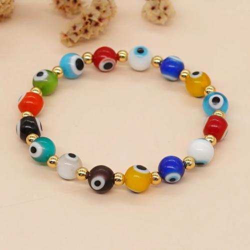 Evil Eye Jewelry Bracelet, Lampwork, handmade, fashion jewelry & different styles for choice & for woman, nickel, lead & cadmium free, Inner Diameter:Approx 6mm, Sold By PC