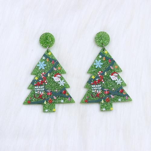Acrylic Jewelry Earring, painted, Christmas Design & fashion jewelry & different styles for choice & for woman, Sold By Pair