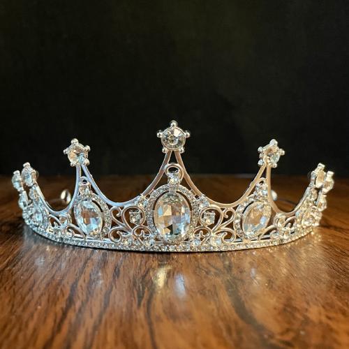 Bridal Tiaras Zinc Alloy silver color plated fashion jewelry & for woman & with rhinestone silver color nickel lead & cadmium free Diameter 150mm height 50mm Sold By PC