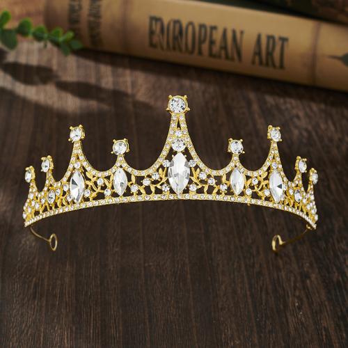 Bridal Tiaras Zinc Alloy plated fashion jewelry & for woman & with rhinestone nickel lead & cadmium free Diameter 140mm height 45mm Sold By PC