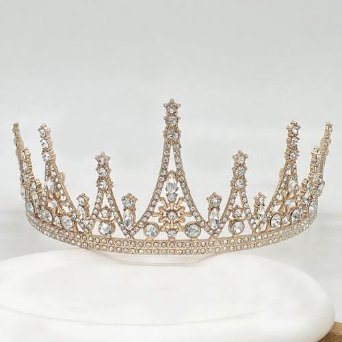 Bridal Tiaras, Tibetan Style, plated, fashion jewelry & for woman & with rhinestone, more colors for choice, nickel, lead & cadmium free, Diameter 155mm,height 72mm, Sold By PC