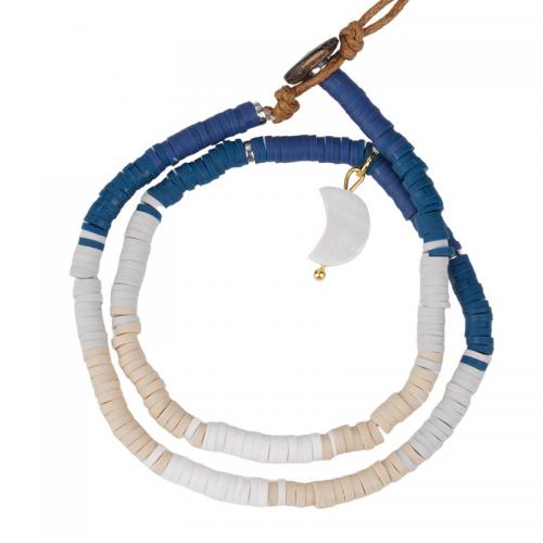Módní náhrdelník šperky, Silikon, s Hematit & Trumpet Shell, s 4cm extender řetězce, Bohémský styl & pro ženy, více barev na výběr, Délka 34 cm, Prodáno By PC