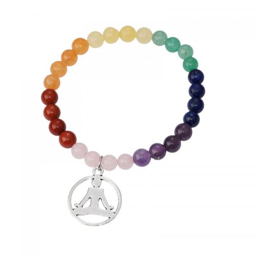 Gemstone Bracelets, with Tibetan Style, fashion jewelry & for woman, multi-colored, Length:Approx 18 cm, Sold By PC