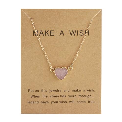 Zinc Alloy Jewelry Necklace with Acrylic with 5cm extender chain Heart gold color plated fashion jewelry & for woman nickel lead & cadmium free Length Approx 38 cm Sold By PC