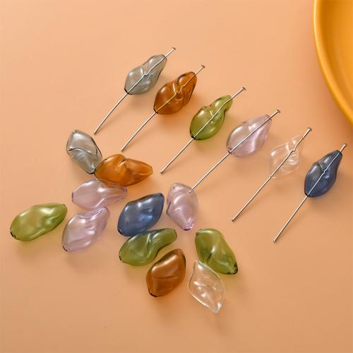 Fashion Glass Beads, irregular, DIY, more colors for choice, nickel, lead & cadmium free, 28x16mm, Sold By PC
