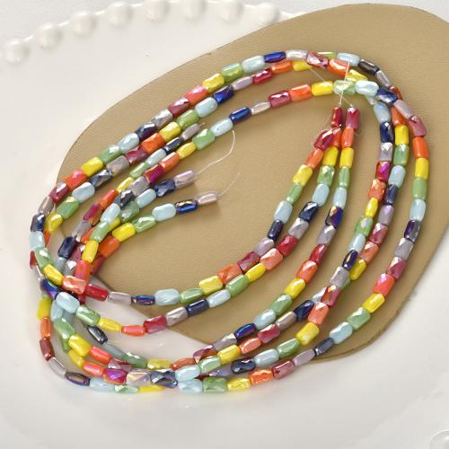 Perles en verre de mode, Des billes de verre, DIY, plus de couleurs à choisir, 6.70x4.50mm, Environ 76PC/brin, Vendu par brin