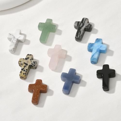 Gemstone Pendants Jewelry, Cross, DIY & different materials for choice, more colors for choice, 26.40x17.80mm, Sold By PC