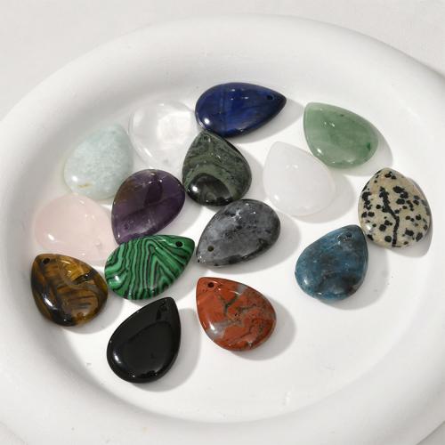 Gemstone Pendants Jewelry, Teardrop, DIY & different materials for choice, more colors for choice, 25x18mm, Sold By PC