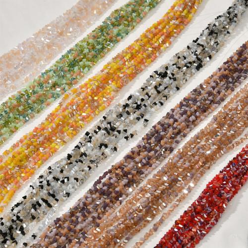 Kristall-Perlen, Kristall, Unregelmäßige, DIY, mehrere Farben vorhanden, about :3.4-4mm, ca. 130PCs/Strang, verkauft von Strang