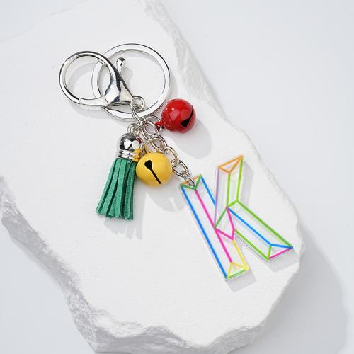 Zinc Alloy Key Clasp with Acrylic Alphabet Letter multifunctional & Unisex nickel lead & cadmium free Sold By PC