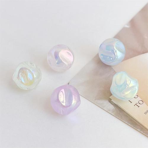 Plated Acrylic Beads, UV plating, DIY, more colors for choice, 16mm, Approx 200PCs/Bag, Sold By Bag