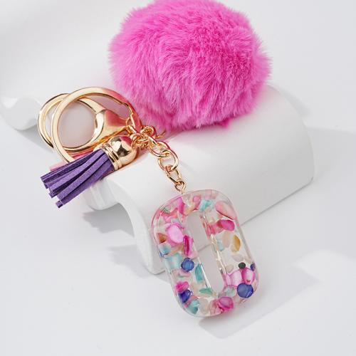 Zinc Alloy Key Clasp with Resin Number multifunctional & for woman pink nickel lead & cadmium free Sold By PC