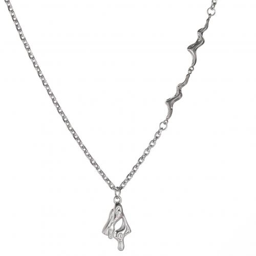 Titanstahl Halskette, mit Verlängerungskettchen von 5CM, plattiert, unisex, originale Farbe, Länge:ca. 52 cm, verkauft von PC