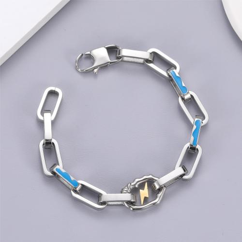 Titanium Steel Bracelet & Bangle polished Unisex & epoxy gel original color Sold By PC