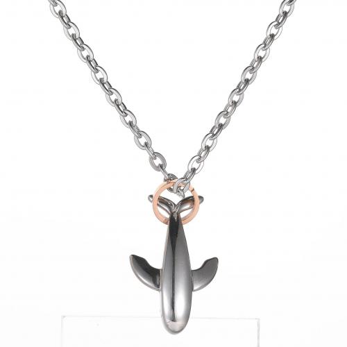 Titanstahl Halskette, mit Verlängerungskettchen von 5CM, Walfisch, plattiert, unisex, keine, Länge:ca. 60 cm, verkauft von PC