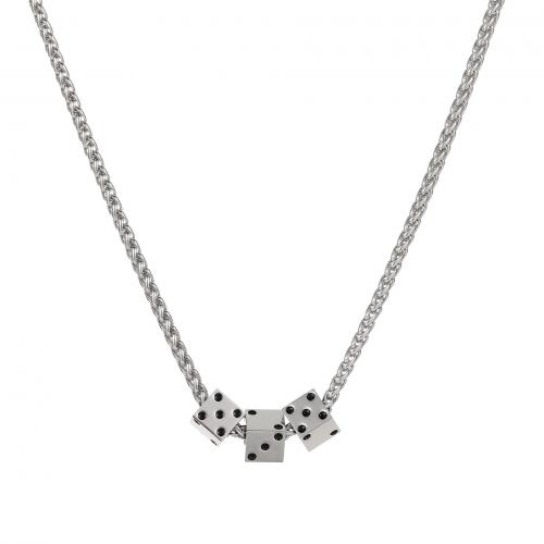 Titanium Steel Necklace with 5CM extender chain plated Unisex & enamel original color Length Approx 60 cm Sold By PC