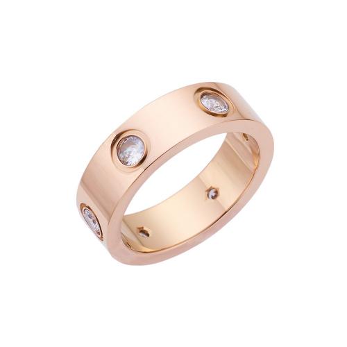 Titanium Čelik Finger Ring, s Kubni cirkonij, modni nakit & bez spolne razlike & različite veličine za izbor & micro utrti kubni cirkonij, više boja za izbor, nikal, olovo i kadmij besplatno, Prodano By PC