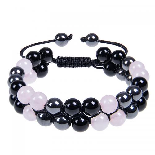Gemstone Bracelet with Hematite handmade Unisex & adjustable Length Approx 7.5-11.8 Inch Sold By PC