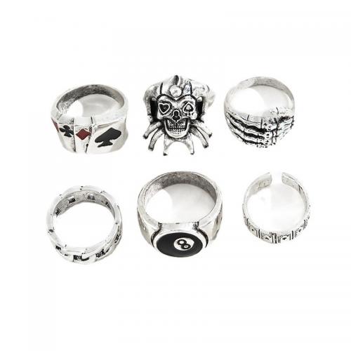 Zinc Alloy Ring Set plated Unisex & hollow US Ring Sold By Set