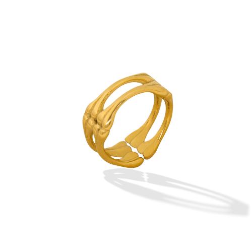 خاتم إصبع الفولاذ المقاوم للصدأ, 304 الفولاذ المقاوم للصدأ, مجوهرات الموضة & حجم مختلفة للاختيار & للمرأة & أجوف, ذهبي, 13mm, تباع بواسطة PC