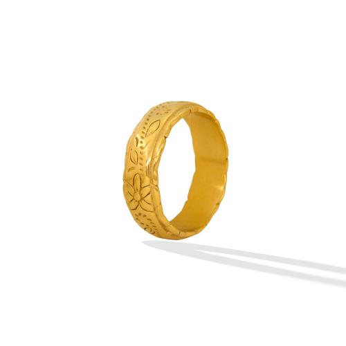 Edelstahl Ringe, 304 Edelstahl, Modeschmuck & unisex & verschiedene Größen vorhanden, goldfarben, 6mm, verkauft von PC