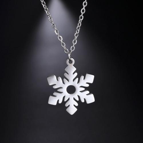 Stainless Steel Jewelry Necklace 304 Stainless Steel with 5cm extender chain Snowflake fashion jewelry & for woman original color Sold Per Approx 45 cm Strand