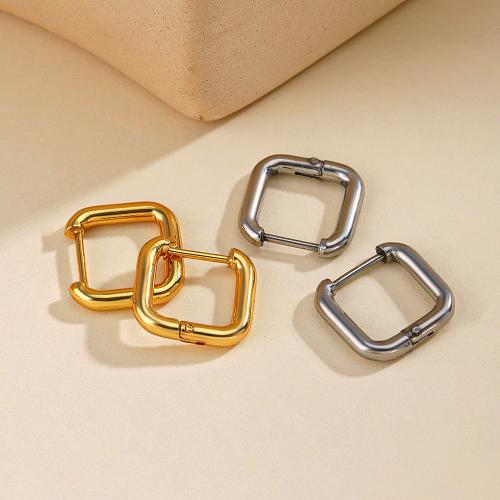 Stainless Steel Lever Back Earring 304 Stainless Steel Square Vacuum Ion Plating fashion jewelry & for woman Sold By Pair
