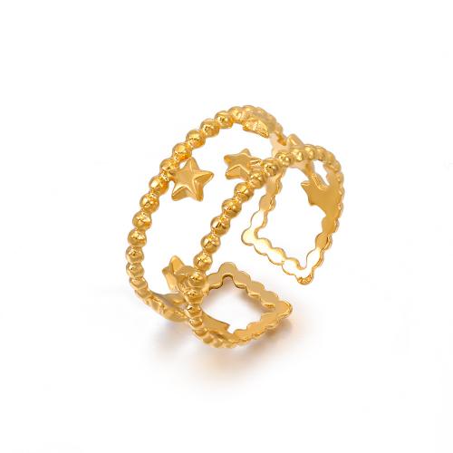 Edelstahl Ringe, 304 Edelstahl, Stern, Modeschmuck & für Frau, keine, inner diameter 17mm, verkauft von PC