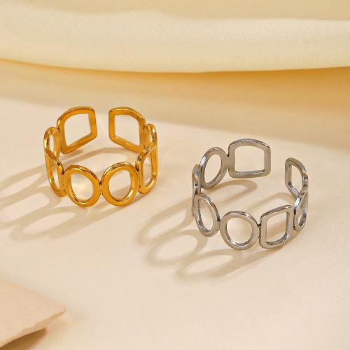 Stainless Steel Finger Ring, 304 Stainless Steel, Vacuum Ion Plating, fashion jewelry & for woman, more colors for choice, inner diameter 17mm, Sold By PC