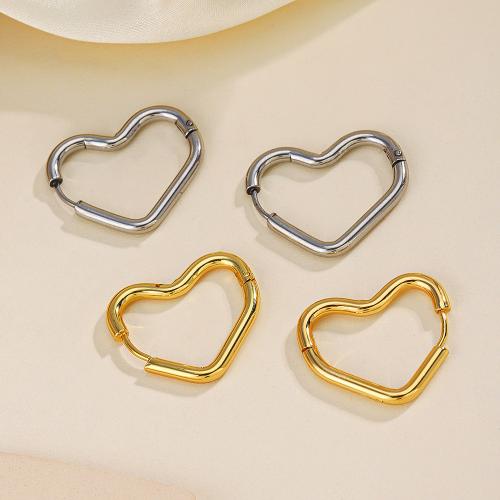 Stainless Steel Lever Back Earring, 304 Stainless Steel, Heart, Vacuum Ion Plating, fashion jewelry & for woman, more colors for choice, 22x24mm, Sold By Pair