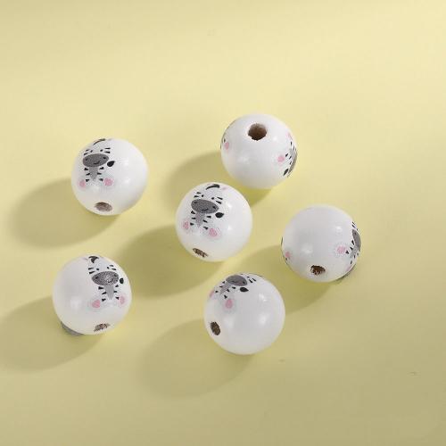 Wood Beads, Round, printing, DIY & different designs for choice, more colors for choice, 16mm, Approx 100PCs/Bag, Sold By Bag