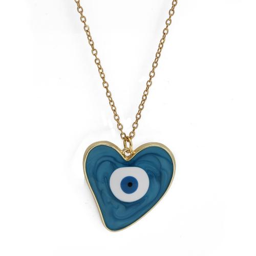 Evil Eye Jewelry Necklace, Tibetan Style, gold color plated, fashion jewelry & Unisex & evil eye pattern & enamel, more colors for choice, nickel, lead & cadmium free, Sold By PC