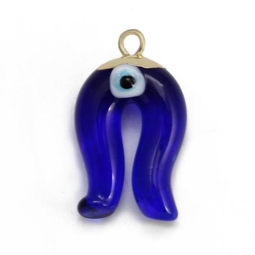 Evil Eye Pendants, Lampwork, with Tibetan Style, gold color plated, DIY & evil eye pattern & enamel, more colors for choice, nickel, lead & cadmium free, 18x32mm, Sold By PC