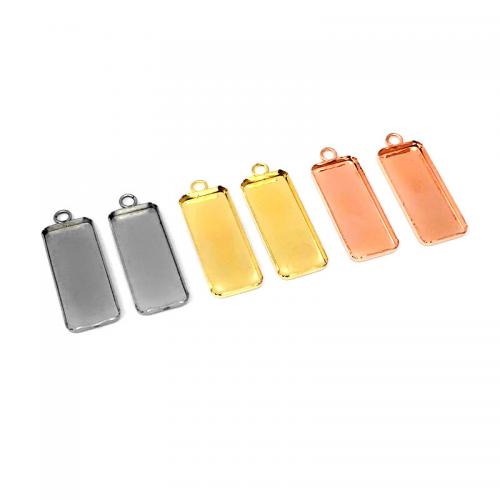 Stainless Steel Pendant Setting, 304 Stainless Steel, Rectangle, plated, DIY, more colors for choice, 10x25mm, Hole:Approx 2.4mm, Sold By PC