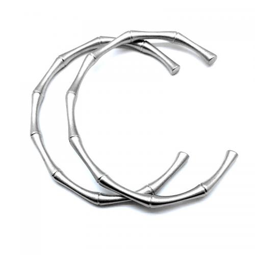 Titanium stål armbånd, Rektangel, forgyldt, for kvinde, sølv, Indvendig diameter:Ca. 64mm, Solgt af PC