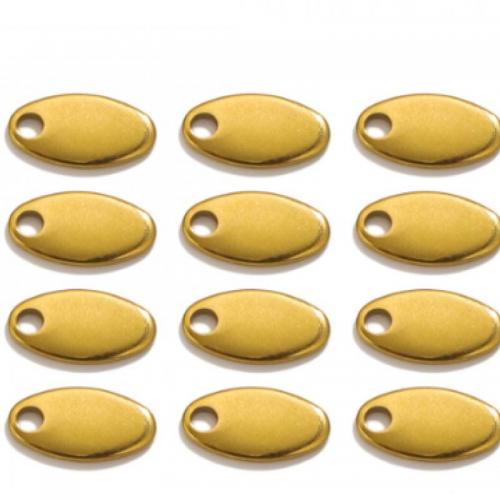 Stainless Steel Pendants, 304 Stainless Steel, DIY & Customized & double-sided, gold, 8.50x4.50mm, Sold By PC
