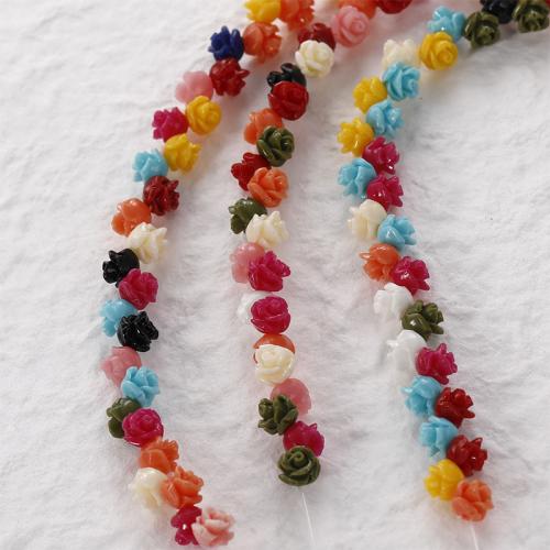 Natürliche Süßwasser Muschel Perlen, Blume, DIY, gemischte Farben, 7mm, ca. 50PCs/Strang, verkauft von Strang