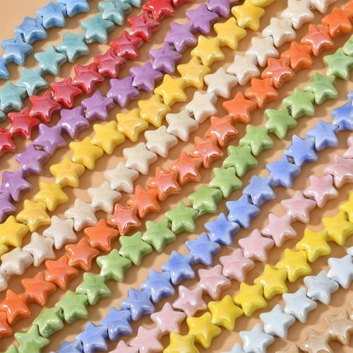 Porcelain Jewelry Beads, Star, DIY, more colors for choice, 14mm, Hole:Approx 2.5mm, Approx 26PCs/Strand, Sold By Strand