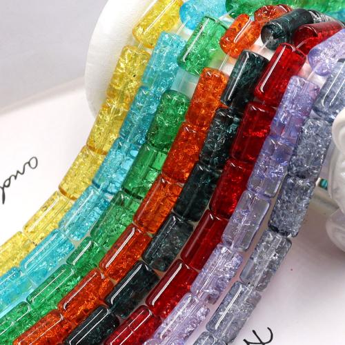 Perles en verre de mode, Des billes de verre, tube, DIY, plus de couleurs à choisir, 8x15mm, Environ 26PC/brin, Vendu par brin